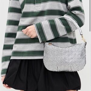 Petit Moyen - Silver Specchio Woven Checker Bag